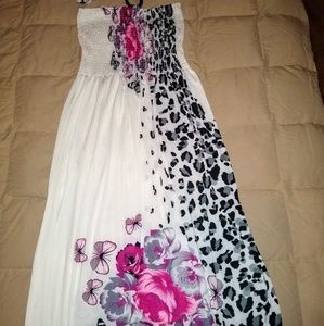 Floral/Black & White Leopard Dress
